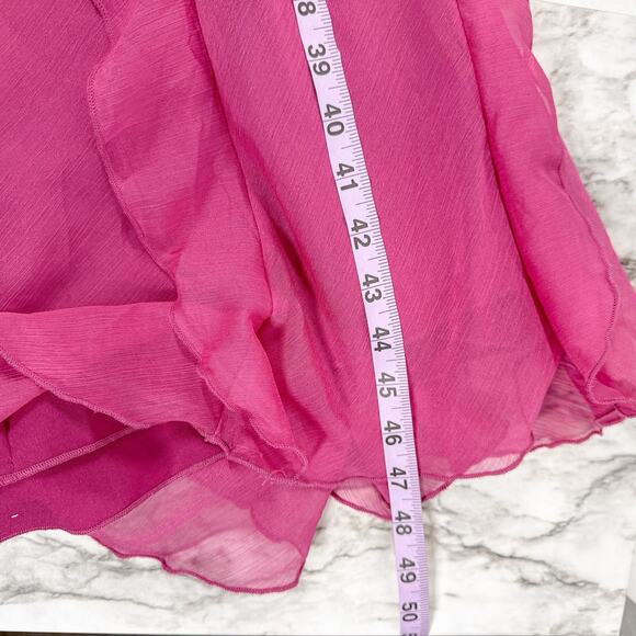 MABLE Hot Pink Bodycon Tube Maxi Dress Endless Ruffle Sheer Lined MSRP $90 - Picture 8 of 8